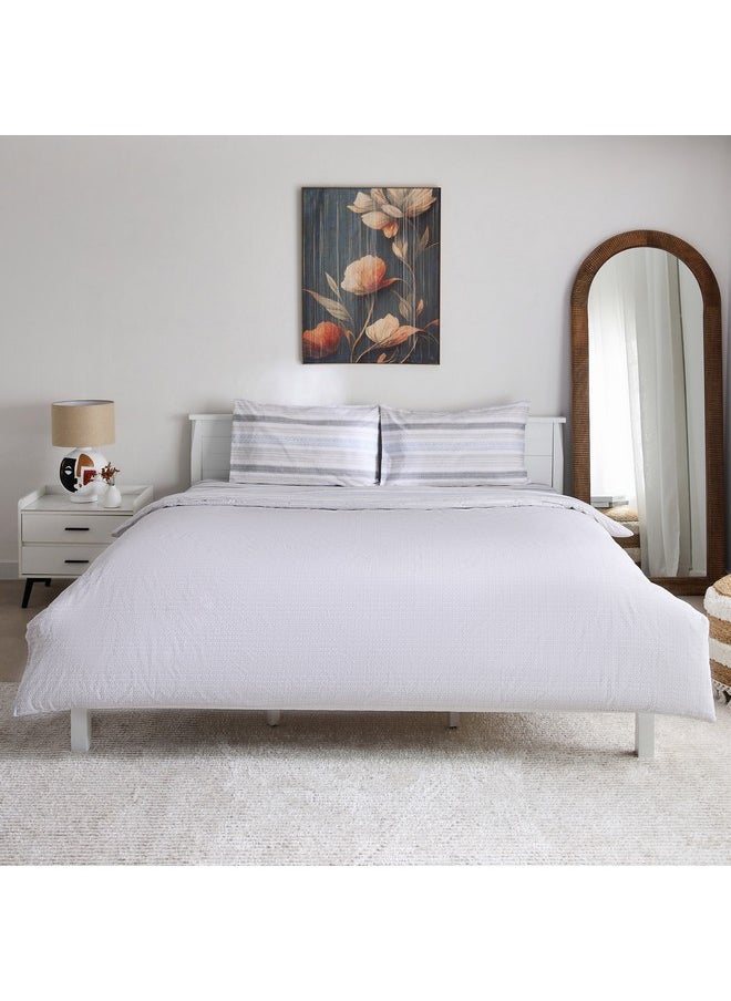 Home Box Albania Oran 3-Piece Polycotton Printed Queen Duvet Cover Set 220 x 220 cm  - Image 4