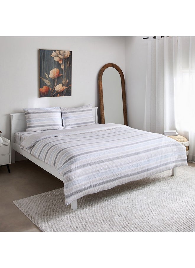 Home Box Albania Oran 3-Piece Polycotton Printed Queen Duvet Cover Set 220 x 220 cm  - Image 2