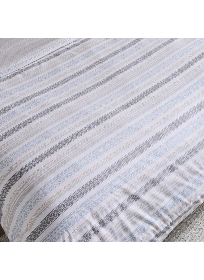 Home Box Albania Oran 3-Piece Polycotton Printed Queen Duvet Cover Set 220 x 220 cm  - Image 5