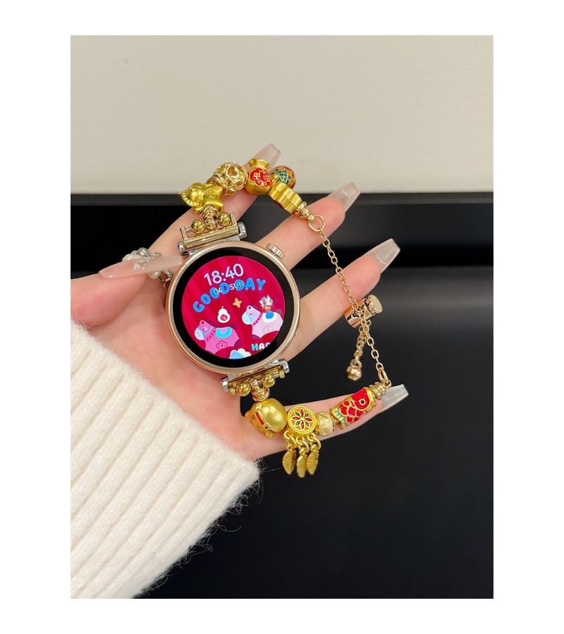 سوار ذهبي مصنوع يدويًا لـ HW GT6 GT5 4 3 Fit3 Fit4 سوار 8 9 10 NFC 22mm 20mm 18mm - Image 4