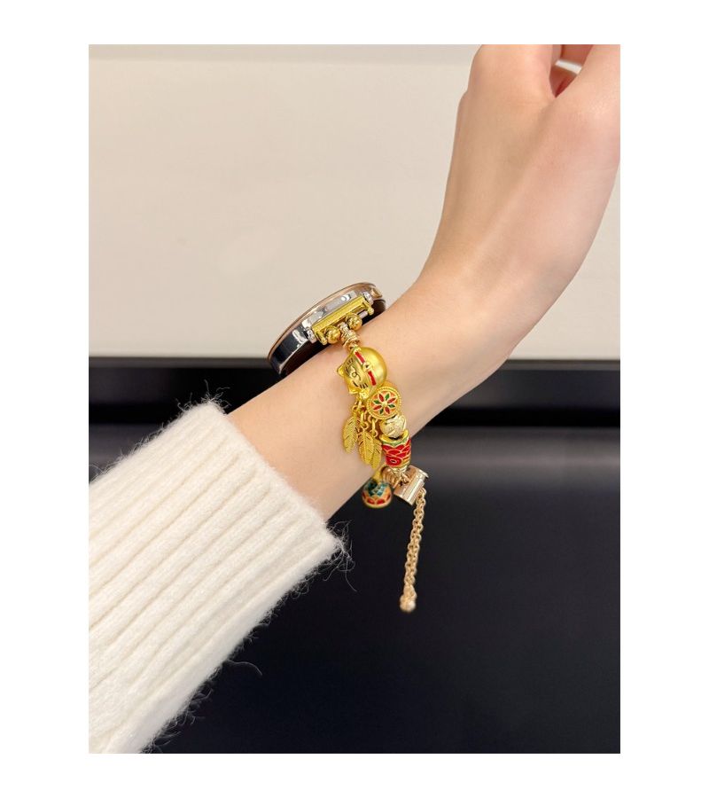 سوار ذهبي مصنوع يدويًا لـ HW GT6 GT5 4 3 Fit3 Fit4 سوار 8 9 10 NFC 22mm 20mm 18mm - Image 3