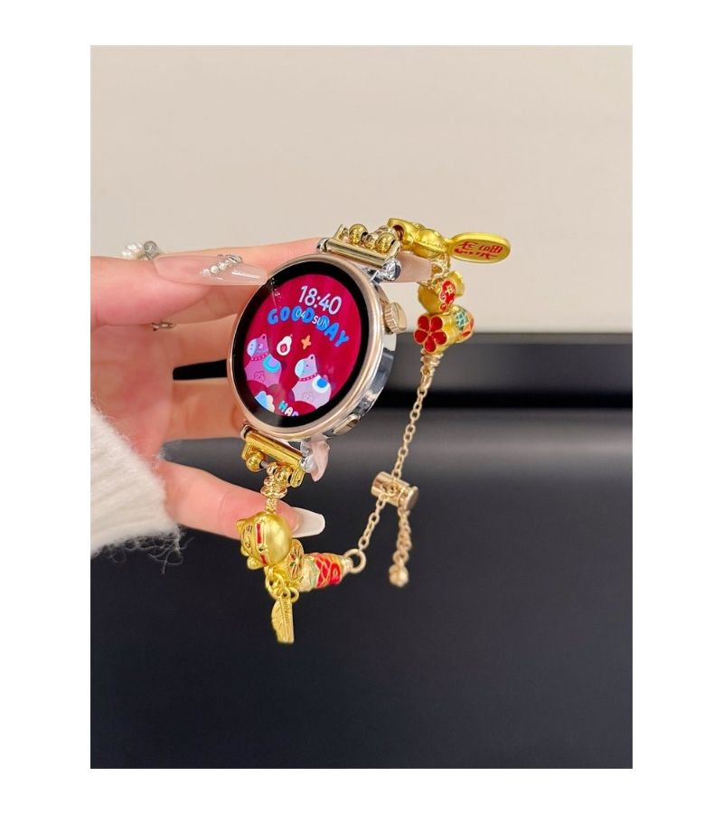 سوار ذهبي مصنوع يدويًا لـ HW GT6 GT5 4 3 Fit3 Fit4 سوار 8 9 10 NFC 22mm 20mm 18mm - Image 1