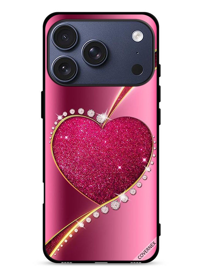Covernex Apple iPhone 17 Pro Protective Case Cover Diamond Glitter Heart - Image 1