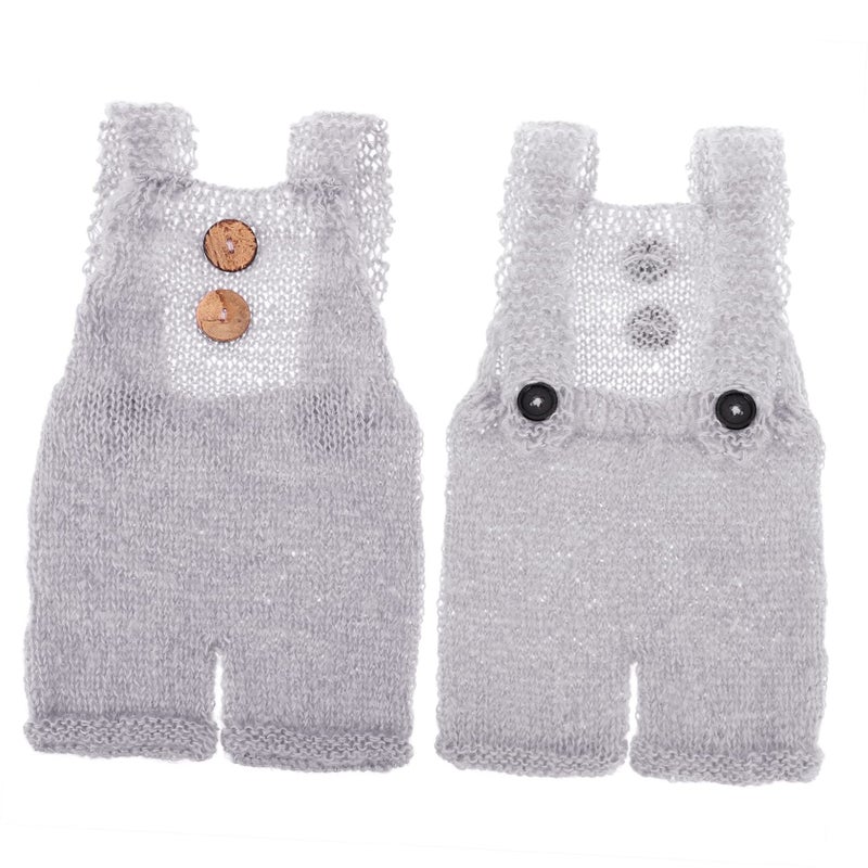 Delicate Hand Woven Romper Set with Woolen Beanie Hat for Newborn Photography Outfits - Image 4