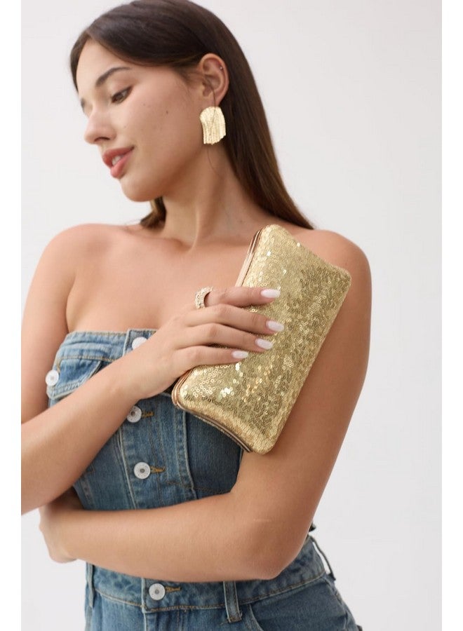 BELLAWOO Clutch Purses For Women, Golden Evening Bag, Women Evening Purses, Sparkling Sequin Party Handbag For Wedding Purses Cocktail Prom - Image 3