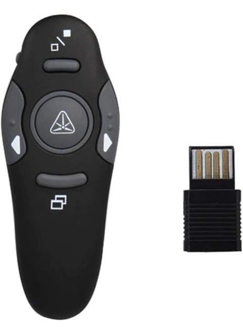 قلم مؤشر ليزر لاسلكي 2.4 جيجاهرتز مع منفذ USB للتحكم في عروض الباوربوينت والماوس عن بعد