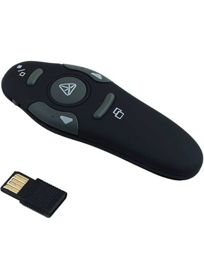 قلم مؤشر ليزر لاسلكي 2.4 جيجاهرتز مع منفذ USB للتحكم في عروض الباوربوينت والماوس عن بعد
