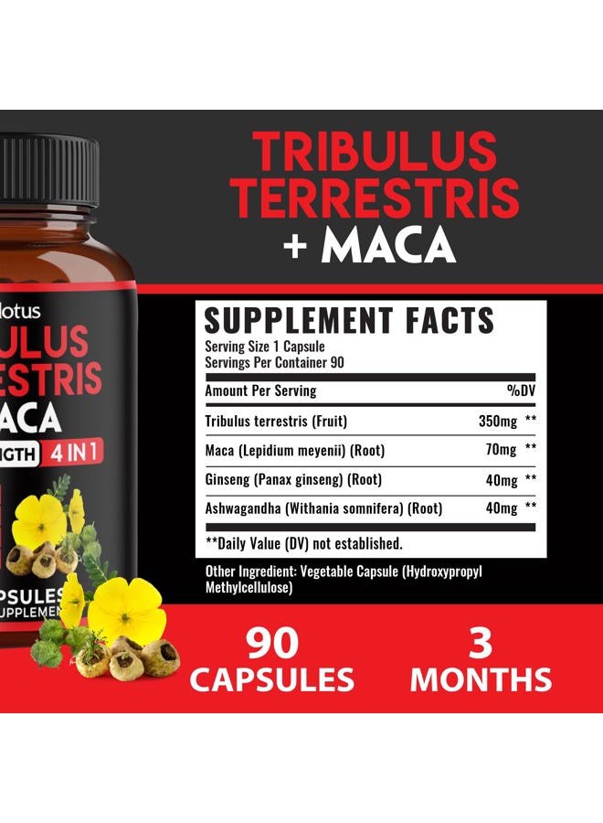 Zolotus Premium Tribulus Terrestris Capsules - Combined with Ashwagandha, Panax Ginseng & Maca - 90 Counts for 3 Months  - Image 2