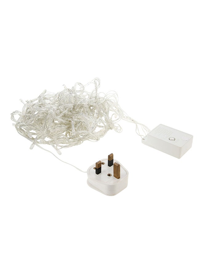 إسكدنيا شريط إضواء للزينة مقاوم للماء من 100 مصباح LED مع 8 أنماط تشغيل أبيض 13 x 8 x 7سم - Image 1