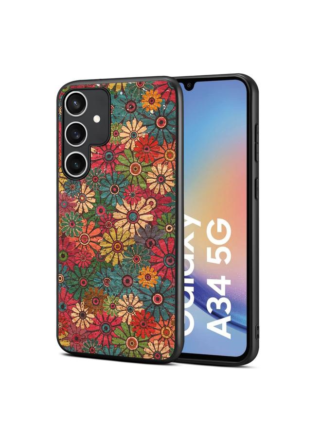 S-TOP Case For Samsung Galaxy A34 5G Four Seasons Flower Language Series TPU Phone Case - Image 1