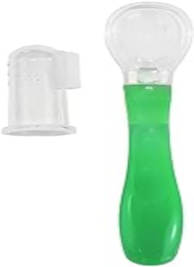 Fly Baby Fly Baby Set Of 2 Pieces Baby Finger Tooth Brush&Silicone Spoon-Green 