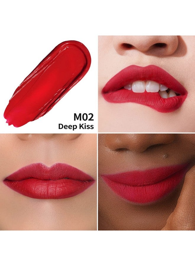 Oulac Red Matte Lipstick For Women Classic Red Lip Stain Long Lasting Waterproof No Transfer Creamy High Pigmented Formula With Rose Oil Vegan & Crueltyfree Classic Red M02 - Image 3