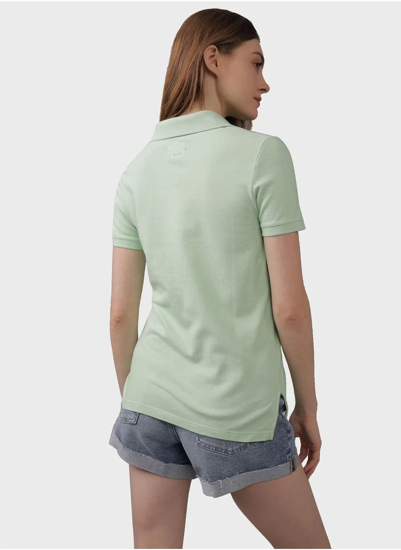 American Eagle Logo Detail Short Sleeve Polo Shirt