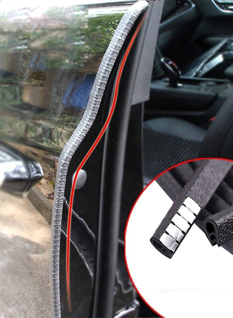 33Ft (10M) Meter Car Door Edge Guards U Shape Trim Rubber Seal Protector Rubber Car Door Protector Anti Collision Rubber Clips Fit For Car Door Black - Image 3