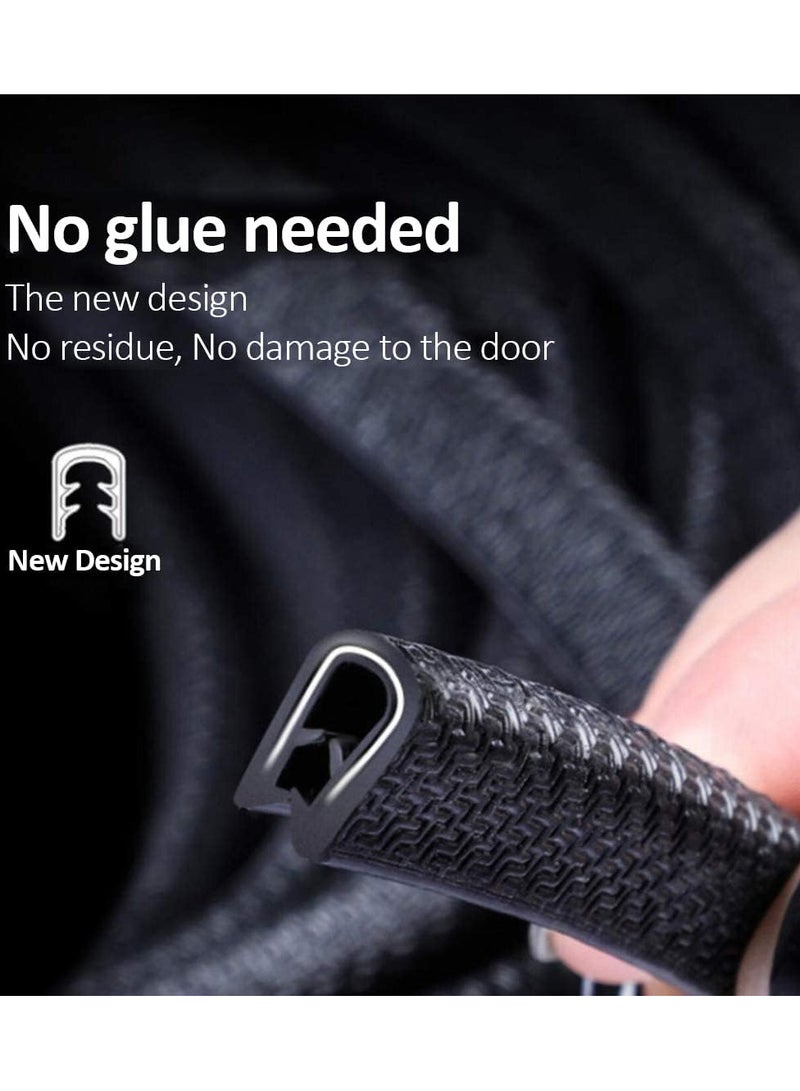 33Ft (10M) Meter Car Door Edge Guards U Shape Trim Rubber Seal Protector Rubber Car Door Protector Anti Collision Rubber Clips Fit For Car Door Black - Image 2