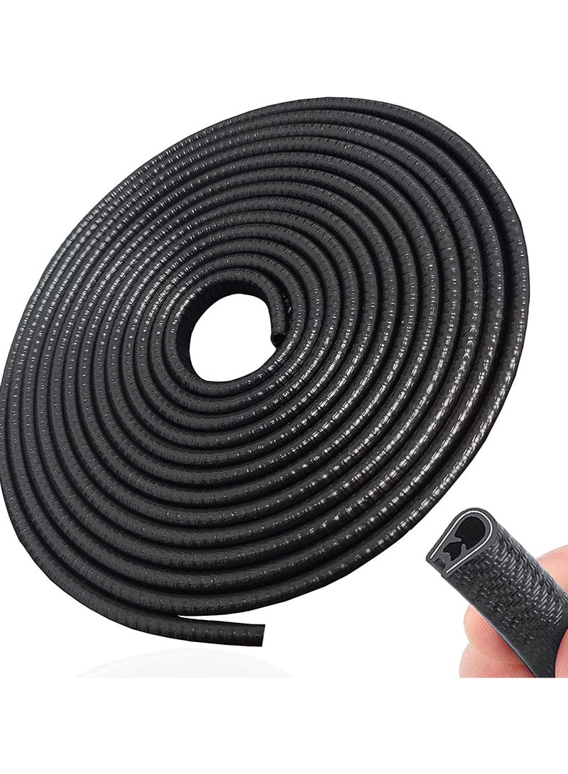33Ft (10M) Meter Car Door Edge Guards U Shape Trim Rubber Seal Protector Rubber Car Door Protector Anti Collision Rubber Clips Fit For Car Door Black - Image 1