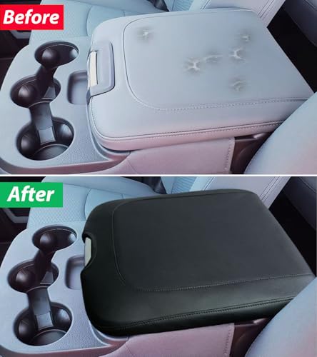 Zxiaochun Center Console Cover Compatible with 2013-2018 Dodge Ram 1500/2500/3500 and 2013-2024 Ram 1500/2500/3500 Classic Models Accessories, Armrest Lid Leather Protective Cover(Black) - Image 3