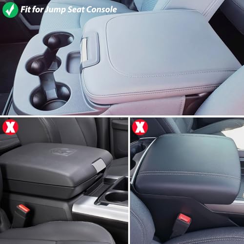 Zxiaochun Center Console Cover Compatible with 2013-2018 Dodge Ram 1500/2500/3500 and 2013-2024 Ram 1500/2500/3500 Classic Models Accessories, Armrest Lid Leather Protective Cover(Black) - Image 2