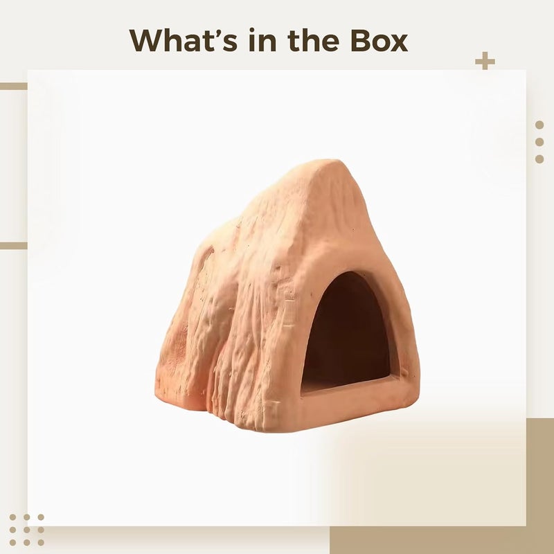 3.1 X 2.8 X 3.5 in Pottery Cave Shelter, Ceramic Aquarium, Fish and Shrimp Breeding House, for Betta, Cichlid, Reptiles - Image 3