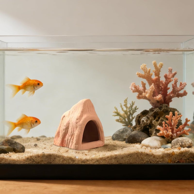 3.1 X 2.8 X 3.5 in Pottery Cave Shelter, Ceramic Aquarium, Fish and Shrimp Breeding House, for Betta, Cichlid, Reptiles - Image 5