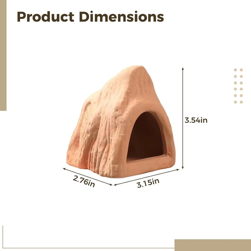 3.1 X 2.8 X 3.5 in Pottery Cave Shelter, Ceramic Aquarium, Fish and Shrimp Breeding House, for Betta, Cichlid, Reptiles - Image 4
