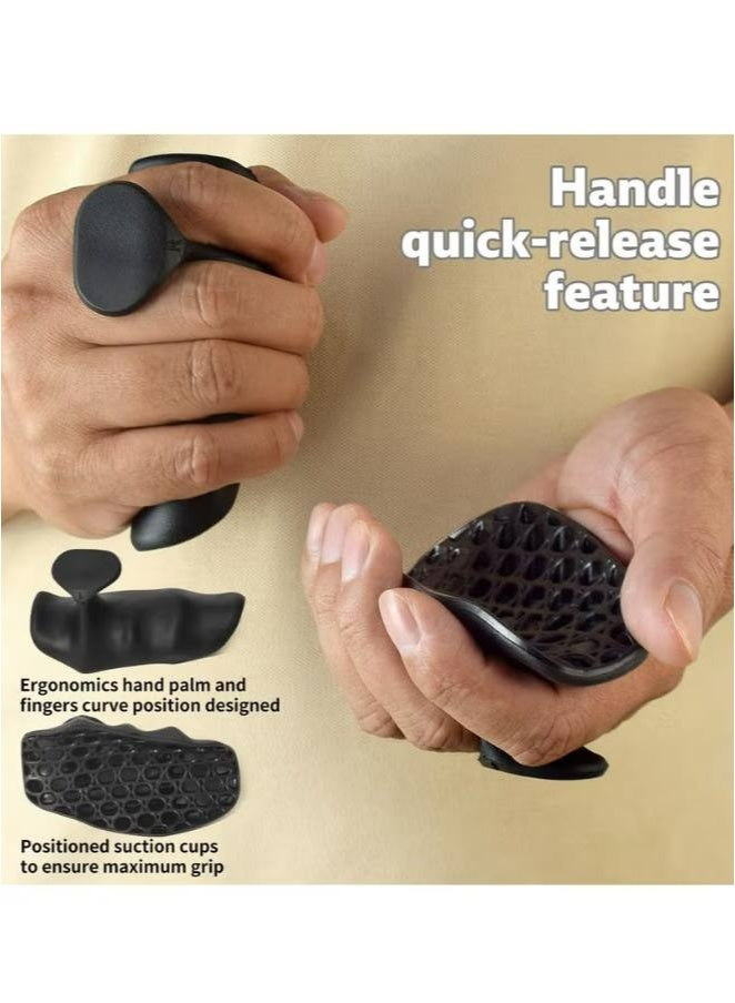 Generic Rubber Gym Grips Fingerless Workout Gym Gloves, Workout Grips for Men Women Crosstraining Palm Grips Hand Protection, Weight Lifting Grips Bodybuilding Gymnastics Hand Grips for Deadlifts  - Image 4