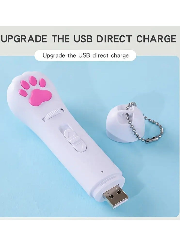 جلوسكي التفاعلية Cat Teaser العصا مع بطارية USB القابلة لإعادة الشحن ، إضاءة الإسقاط متعددة الأنماط ، تصميم الكرتون لعبة الحيوانات الأليفة للقطط اللعبة - Image 2