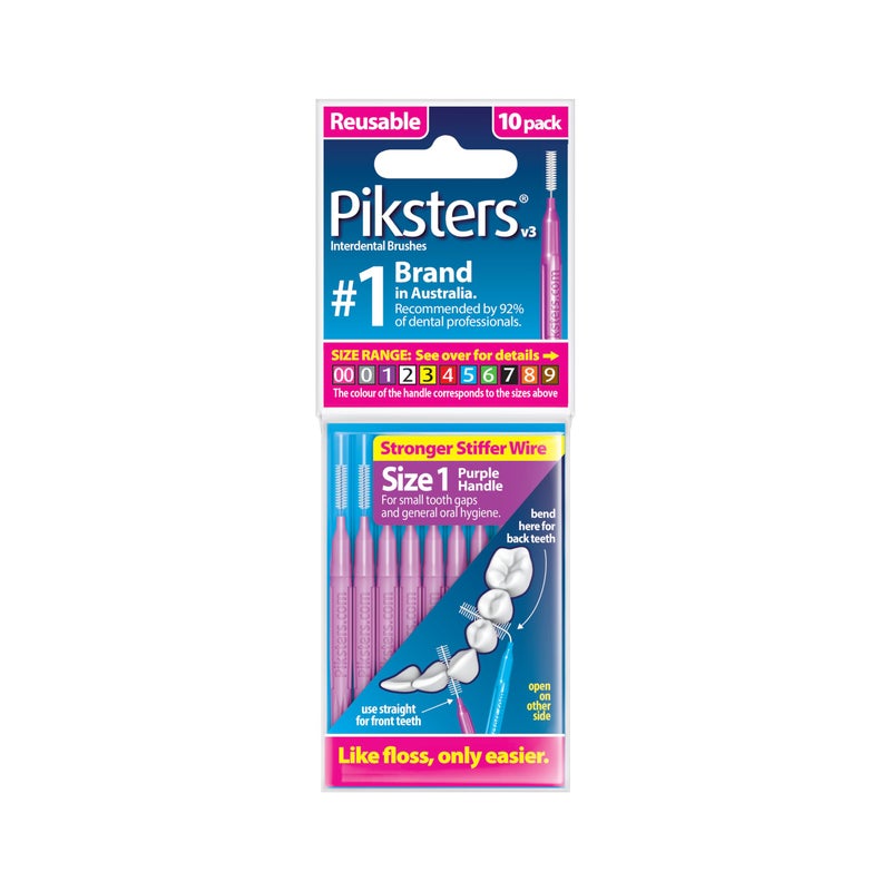 Piksters فرش أسنان بين الأسنان بيكسترز الحجم 1 مقبض أرجواني - Image 3
