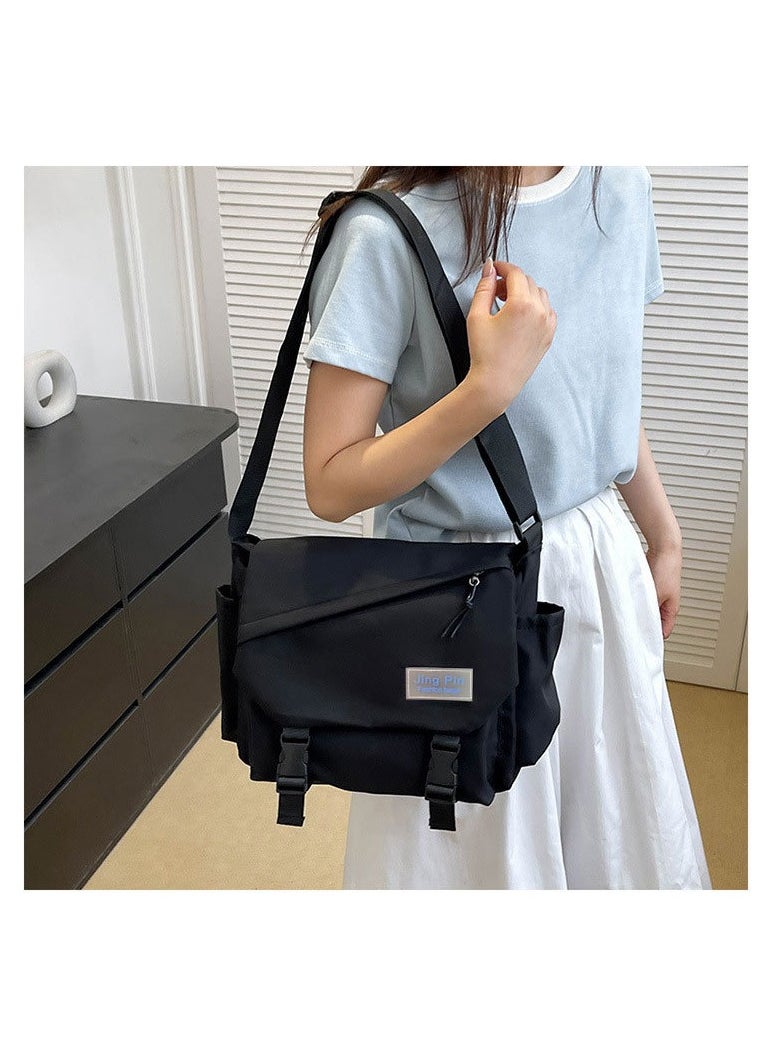 Kiffiyeh Japanese Harajuku Large-capacity Crossbody Bag For Teenages,Versatile For Students, Messenger Bag For Classes, Retro Canvas Bag, With Fashionable Color.  - Image 3