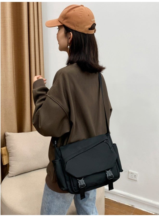 Kiffiyeh Japanese Harajuku Large-capacity Crossbody Bag For Teenages,Versatile For Students, Messenger Bag For Classes, Retro Canvas Bag, With Fashionable Color. - Image 2