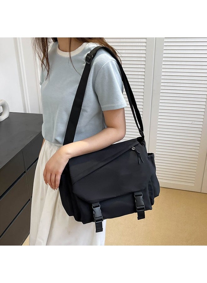 Kiffiyeh Japanese Harajuku Large-capacity Crossbody Bag For Teenages,Versatile For Students, Messenger Bag For Classes, Retro Canvas Bag, With Fashionable Color. - Image 4