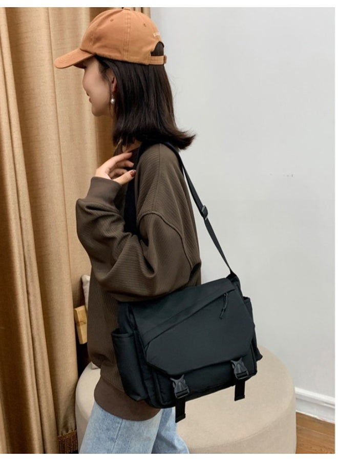 Kiffiyeh Japanese Harajuku Large-capacity Crossbody Bag For Teenages,Versatile For Students, Messenger Bag For Classes, Retro Canvas Bag, With Fashionable Color. - Image 3