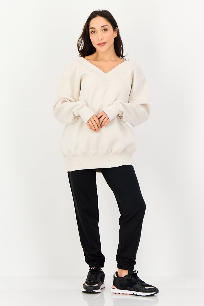 Nike Women Sportswear FIt Long Sleeve Outdoor Sweatshirt, Off White - Image 4