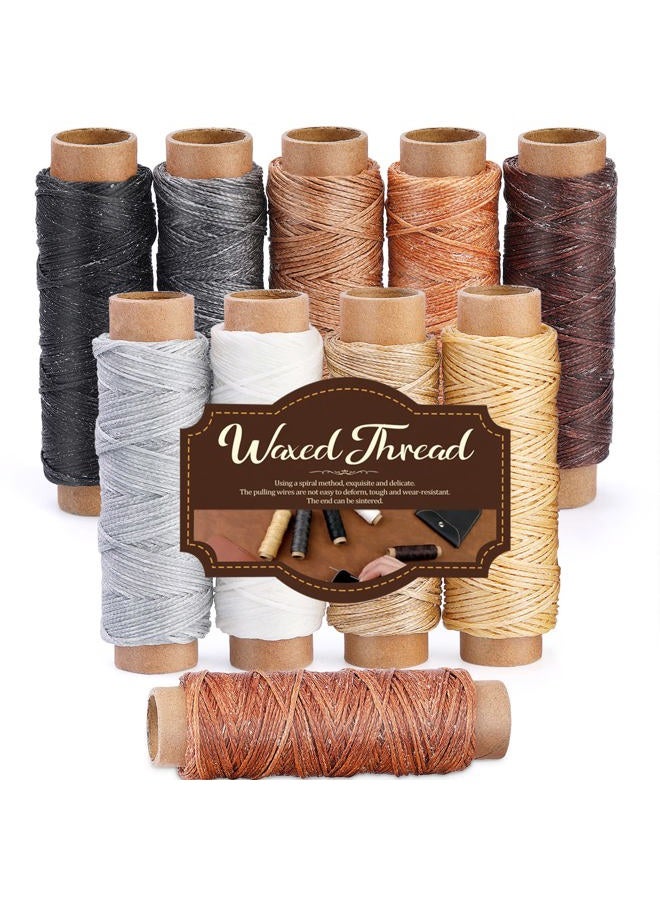 Butuze 330 Yards Leather Sewing Waxed Thread - 150D 33 Yards Per Spool Stitching Thread for Leather Craft DIY,Bookbinding,Shoe Repairing,Leather Sewing - Image 1