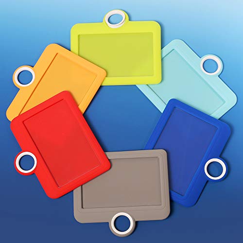 HiCycle2 Badge Holder Silicone Horizontal ID Badge Card Holder with Lanyard Neck Strap Heavy Duty ID Card Business Card Offices Supplies (Dark Blue) - Image 5