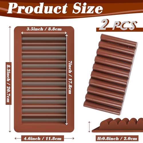 Koluti Deep Chocolate Bar Nonstick Silicone Molds 2 Pack, Large and Thick Dubai Chocolate Mold for Filling Knafeh, Candy DIY Baking Decor Pistachio Bar Rectangle Mould - Image 2