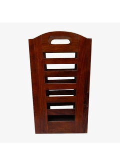 WOODMAZE WOODMAZE Sheesham Wood Magazine Holder for Living Room Study Table Decoration Wooden Newspaper Book Organiser Stand Honey Finish Size 36L20W33H CM  - Image 4