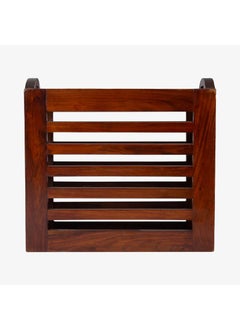 WOODMAZE WOODMAZE Sheesham Wood Magazine Holder for Living Room Study Table Decoration Wooden Newspaper Book Organiser Stand Honey Finish Size 36L20W33H CM  - Image 5