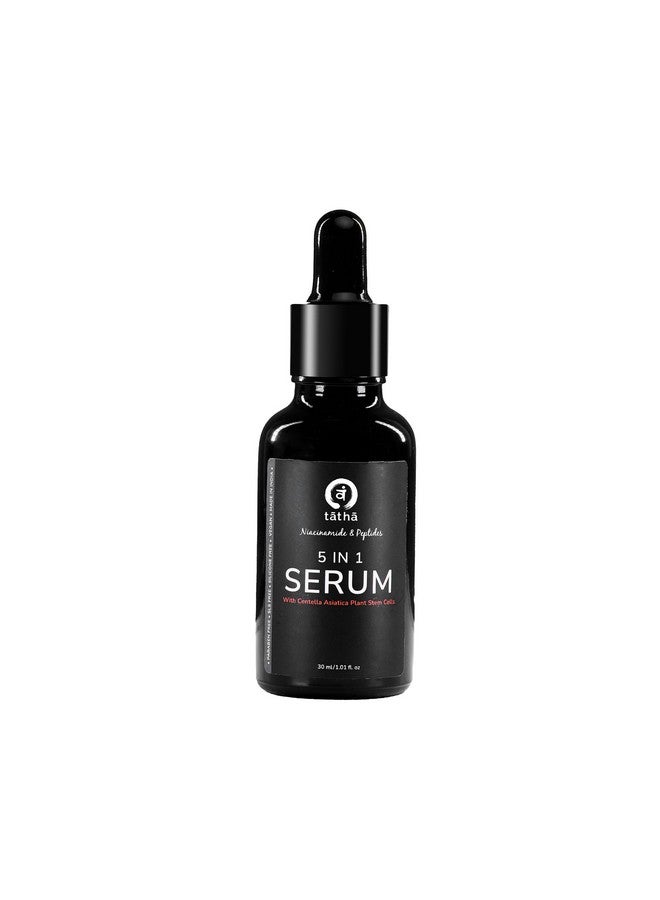 Tatha 5-in-1 Serum With Niacinamide, Peptides & Centella Asiatica Plant Stem Cells | Intense Hydration, Anti-Aging, Anti-Acne | Non-Greasy & Gentle on Skin | For All Skin Types | Derma Tested | 30ML - Image 1