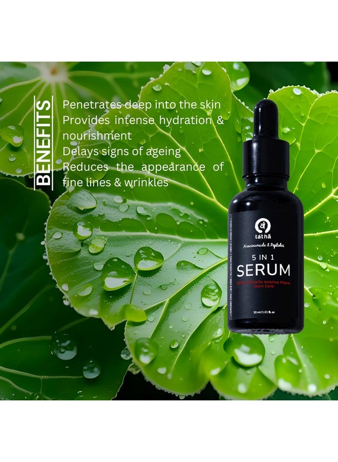 Tatha 5-in-1 Serum With Niacinamide, Peptides & Centella Asiatica Plant Stem Cells | Intense Hydration, Anti-Aging, Anti-Acne | Non-Greasy & Gentle on Skin | For All Skin Types | Derma Tested | 30ML - Image 2