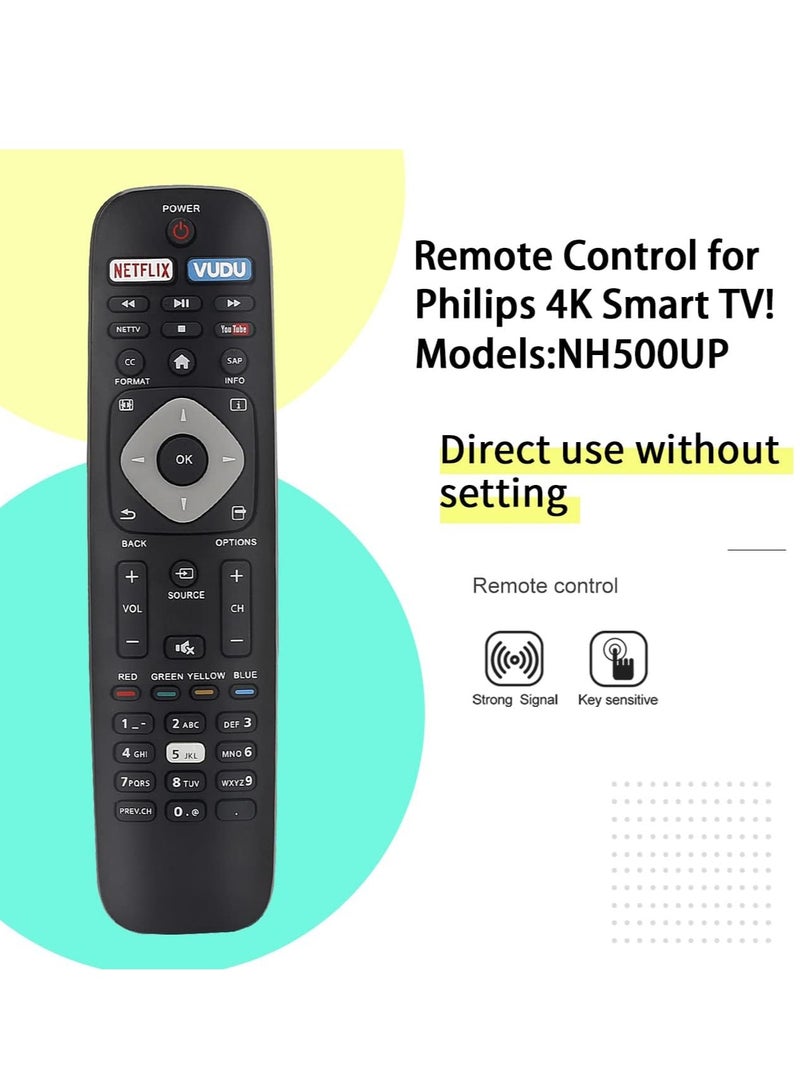 ELTRAZONE Replacement Remote Control NH500UP for Philips 4K UHD Smart TV 55PFL5602 75PFL6601 65PFL560 32PFL4902 40PFL4901 43PFL4901 43PFL4902 50PFL4901 65PFL6902 43PFL5602 65PFL6 601 with battery - Image 3