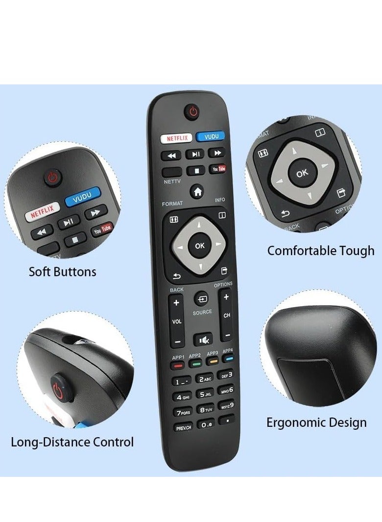 ELTRAZONE Replacement Remote Control NH500UP for Philips 4K UHD Smart TV 55PFL5602 75PFL6601 65PFL560 32PFL4902 40PFL4901 43PFL4901 43PFL4902 50PFL4901 65PFL6902 43PFL5602 65PFL6 601 with battery - Image 4