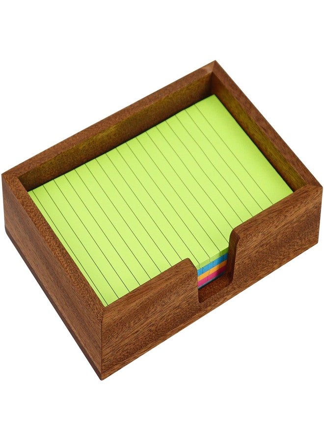 MultiBey Sapele Wood Sticky Note Holder, 4x6 Inch Self-Stick Note Pad Holder Dispenser, Sticky Note Dispenser Memo Holder Case for Office Desk Accessories School Supplies (Sapele) - Image 1