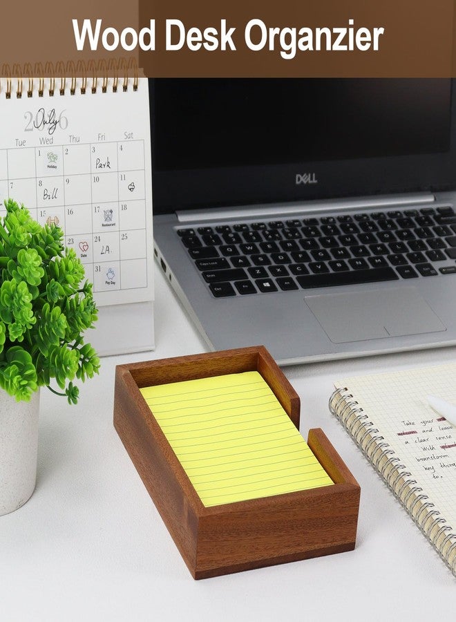 MultiBey Sapele Wood Sticky Note Holder, 4x6 Inch Self-Stick Note Pad Holder Dispenser, Sticky Note Dispenser Memo Holder Case for Office Desk Accessories School Supplies (Sapele) - Image 5