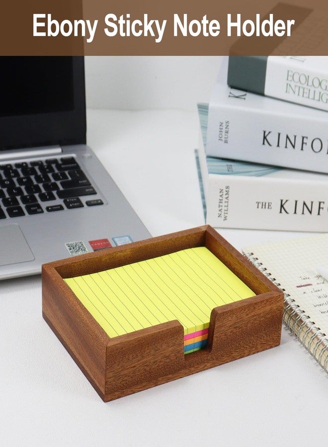 MultiBey Sapele Wood Sticky Note Holder, 4x6 Inch Self-Stick Note Pad Holder Dispenser, Sticky Note Dispenser Memo Holder Case for Office Desk Accessories School Supplies (Sapele) - Image 4