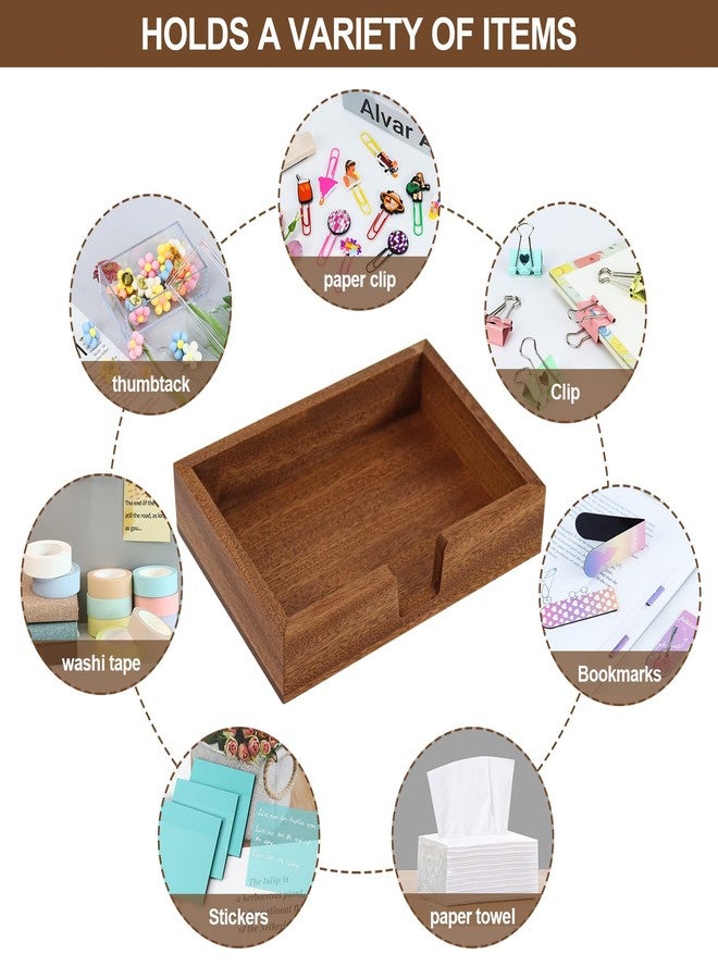 MultiBey Sapele Wood Sticky Note Holder, 4x6 Inch Self-Stick Note Pad Holder Dispenser, Sticky Note Dispenser Memo Holder Case for Office Desk Accessories School Supplies (Sapele) - Image 2