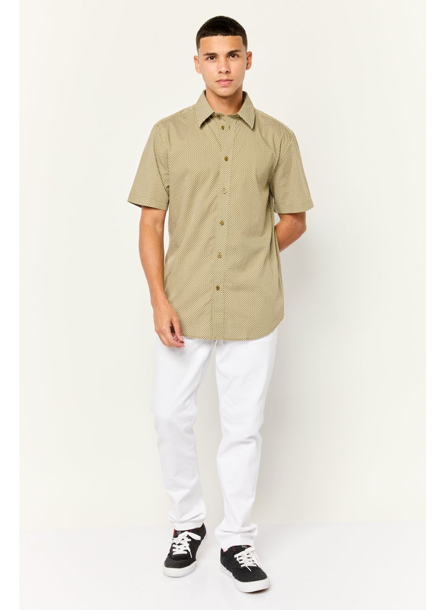 ESPRIT Men Slim Fit Allover Print Short Sleeves Casual Shirt, Multi Colors  - Image 2
