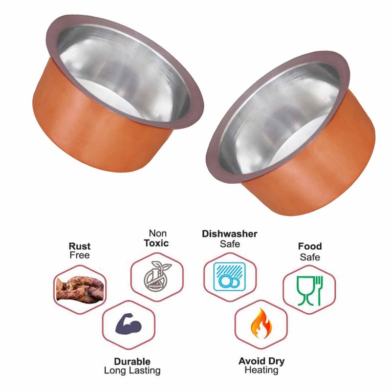 Putrika Utensil Vadi Chatti with TIN coating|Tope|KitchenWare|cookware|Brass Pathiram|Copper Patilas|Tapeli|Peetal|Sarva Satti|Bhagoni (Copper) - Image 5