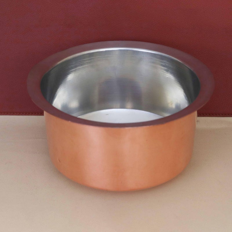 Putrika Utensil Vadi Chatti with TIN coating|Tope|KitchenWare|cookware|Brass Pathiram|Copper Patilas|Tapeli|Peetal|Sarva Satti|Bhagoni (Copper) - Image 1