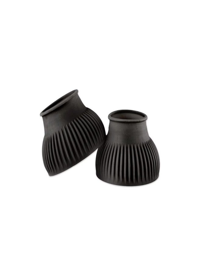 SmartEquine Horse Bell Boots | Pull On Rubber Ribbed Design for Interference Shielding and Lost Shoe Prevention | Durable and Reliable Horse Boots (Large (L)) - Image 1
